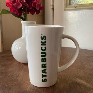💙Starbucks White / Green Letters 12 Oz Mug